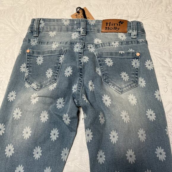 NWT Mini Molly Floral Denim Jeans Size 6-8 - Picture 4 of 11